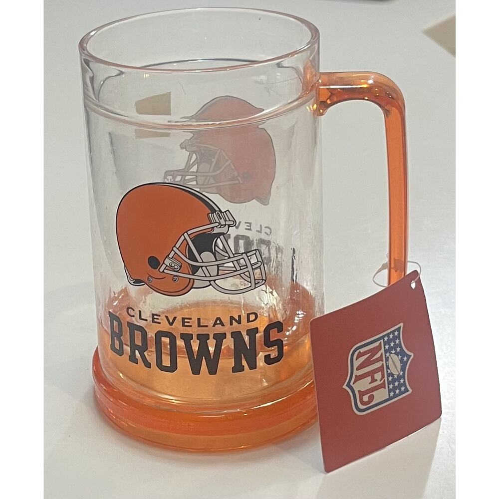 Cleveland Browns Cracked Ice Freezer Mug Duckhouse NFL Licensed Stein Cup Drink
